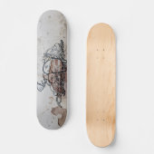 graffiti skateboards personnages sur mur abîmé スケートボード (正面)