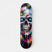 Graffiti Skull Skateboard Deck Neon Street Art  スケートボード (正面)