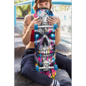 Graffiti Skull Skateboard Deck Neon Street Art  スケートボード