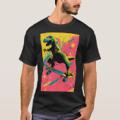 Graffiti Splatter T-Rex Skater Tシャツ (正面)