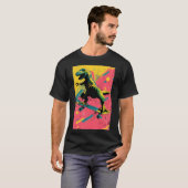 Graffiti Splatter T-Rex Skater Tシャツ (正面フル)
