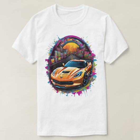Graffiti Sports Car Detail Men's T-Shirt Tシャツ (デザイン正面)