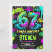 Graffiti Street Art 7th Birthday Party 招待状 (正面)