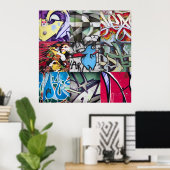 Graffiti (Street Art) Collage ポスター (ホームオフィス)