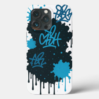 Graffiti Street Art – Coque iPhone Splash Bleu & N 13 Proケース