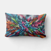 Graffiti Streetart auf Ziegelwand mit Skyline ランバークッション (裏面)