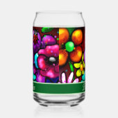 Graffiti Style Flowers & Ladybug Personalized ガラス缶 (右)