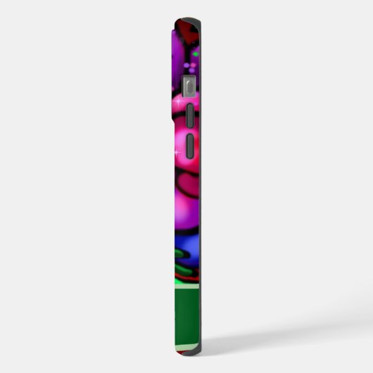 Graffiti Style Flowers & Ladybug Personalized iPhoneケース (左側面)