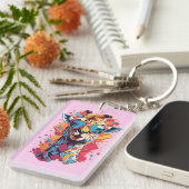 Graffiti Style Giraffe Portrait-58567 キーホルダー (正面右)