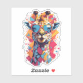Graffiti Style Giraffe Portrait-58567 シール (シート)