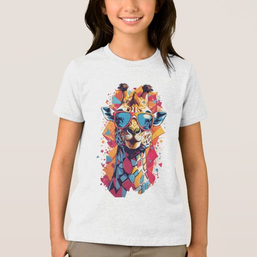Graffiti Style Giraffe Portrait-58567 トライブレンドＴシャツ (正面)