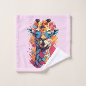 Graffiti Style Giraffe Portrait-58567 バスタオルセット (ウォッシュタオル)