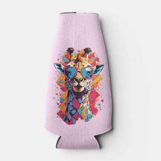 Graffiti Style Giraffe Portrait-58567 ボトルクーラー (正面)