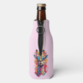 Graffiti Style Giraffe Portrait-58567 ボトルクーラー (ボトル裏面)