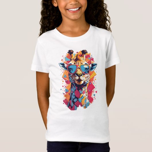 Graffiti Style Giraffe Portrait-58567 Tシャツ (正面)