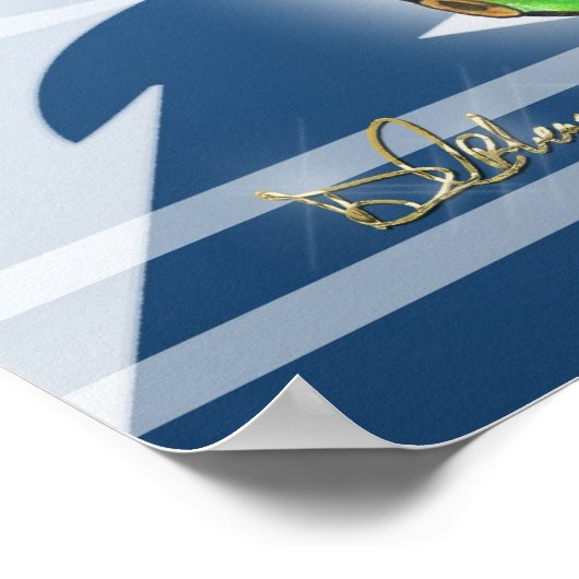 Graffiti Style Green Octopus Poster ポスター (角)