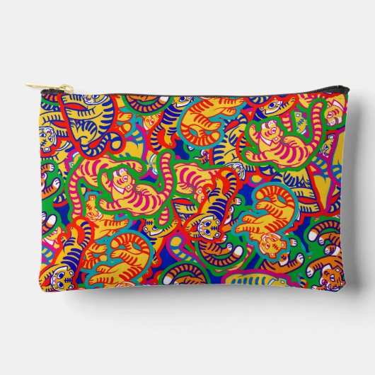 Graffiti Tiger Memphis Global Village Coffehouse アクセサリーポーチ (正面)