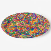 Graffiti Tiger Memphis Global Village Coffehouse ペーパープレート (アングル)