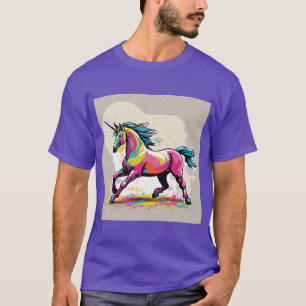 Graffiti Unicorn:バンクシー・インスパイアデザイン Tシャツ