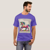 Graffiti Unicorn:バンクシー・インスパイアデザイン Tシャツ (正面フル)