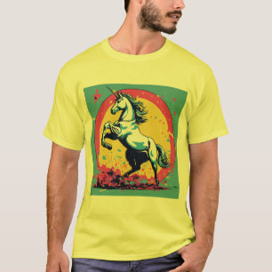 Graffiti Unicorn：バンクシー・インスパイアデザイン Tシャツ