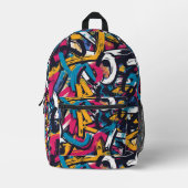 Graffiti Urban Streetwear Pattern プリントバックパック (正面)