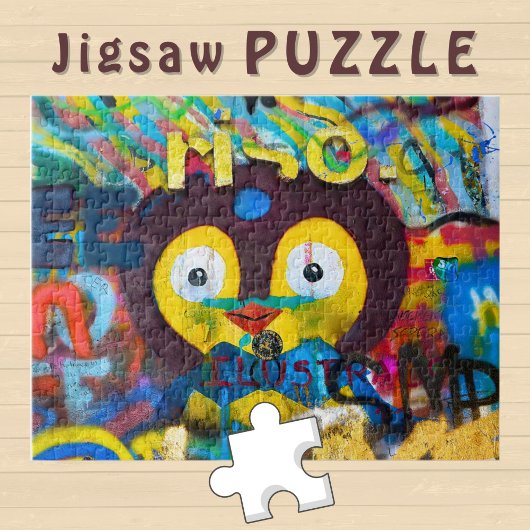 Graffiti Wall Photoの可愛い鳥顔- ジグソーパズル