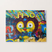 Graffiti Wall Photoの可愛い鳥顔- ジグソーパズル (横)