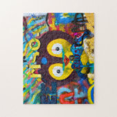 Graffiti Wall Photoの可愛い鳥顔- ジグソーパズル (縦)