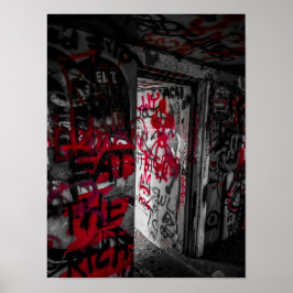 Graffitied Bunker Odiorne State Park ポスター