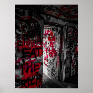 Graffitied Bunker Odiorne State Park ポスター