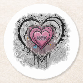 Graffti LOVE ラウンドペーパーコースター