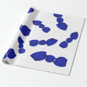 Grafisches Muster blau Geschenkpapier ラッピングペーパー (アンロールド)