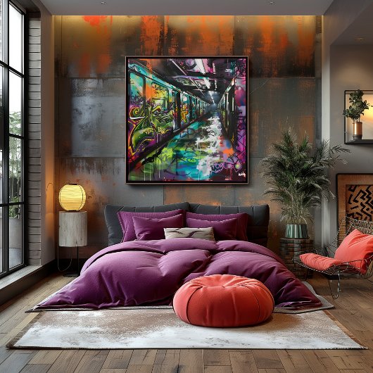 Grafiti Urbano: Arte en Movimiento en el Metro ポスター