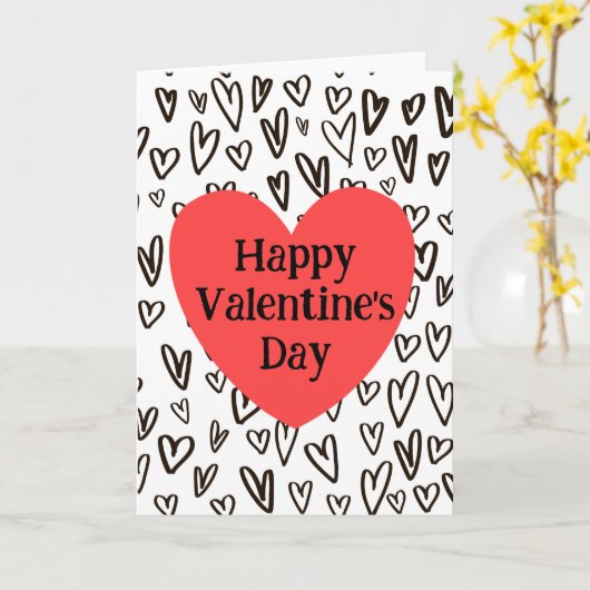 Grafitti Heart Valetine's Day カード (黄色い花)