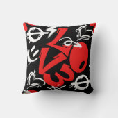grafitti LOVE B.ブラックBG クッション (裏面)
