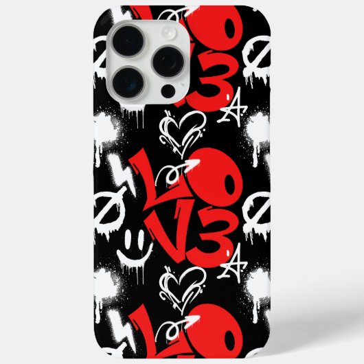 grafitti LOVE B.ブラックBG Case-Mate iPhoneケース (裏面)