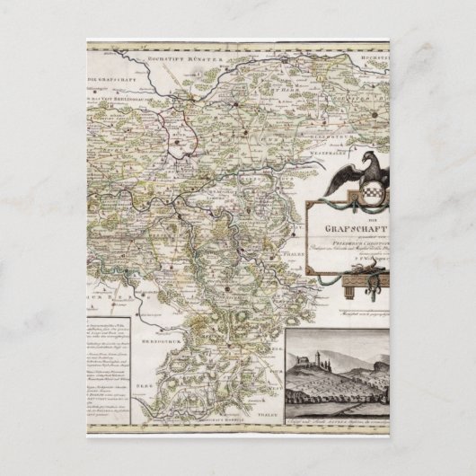 Grafschaft Mark 1791 Friedrich – 古い地図 ポストカード (正面)