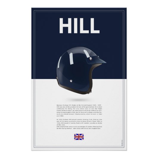 Graham Hill Helmet ポスター (正面)