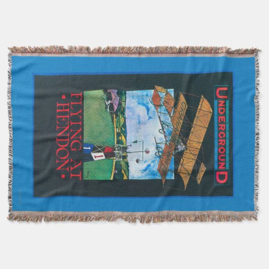 Grahame白および平らな終わる飛行場ポスター スローブランケット (正面)