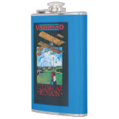 Grahame白および平らな終わる飛行場ポスター フラスク (左)