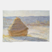 Grainstack in Morning, Snow Effect by Claude Monet キッチンタオル (横)