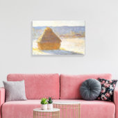 Grainstack in Morning, Snow Effect by Claude Monet キャンバスプリント (インサイチュ (リビング))