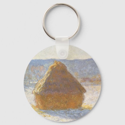 Grainstack in Morning, Snow Effect by Claude Monet キーホルダー (正面)