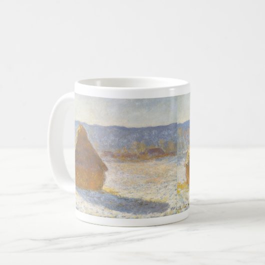 Grainstack in Morning, Snow Effect by Claude Monet コーヒーマグカップ (正面左)