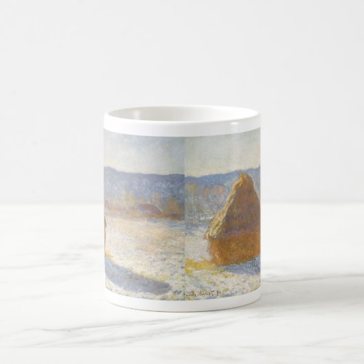 Grainstack in Morning, Snow Effect by Claude Monet コーヒーマグカップ (中央)