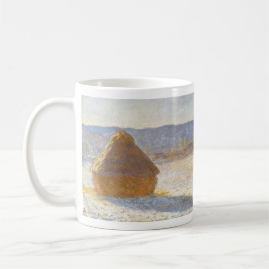 Grainstack in Morning, Snow Effect by Claude Monet コーヒーマグカップ (左)