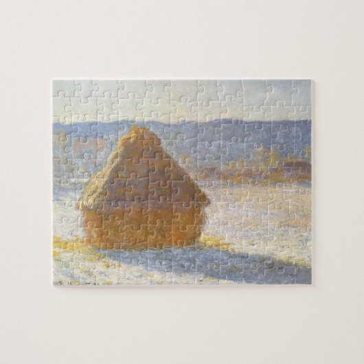Grainstack in Morning, Snow Effect by Claude Monet ジグソーパズル (横)