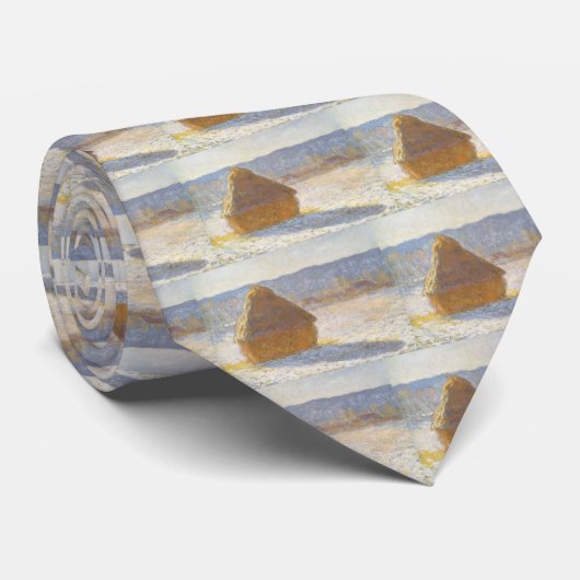 Grainstack in Morning, Snow Effect by Claude Monet ネクタイ (ロール)