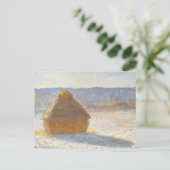 Grainstack in Morning, Snow Effect by Claude Monet ポストカード (スタンド正面)